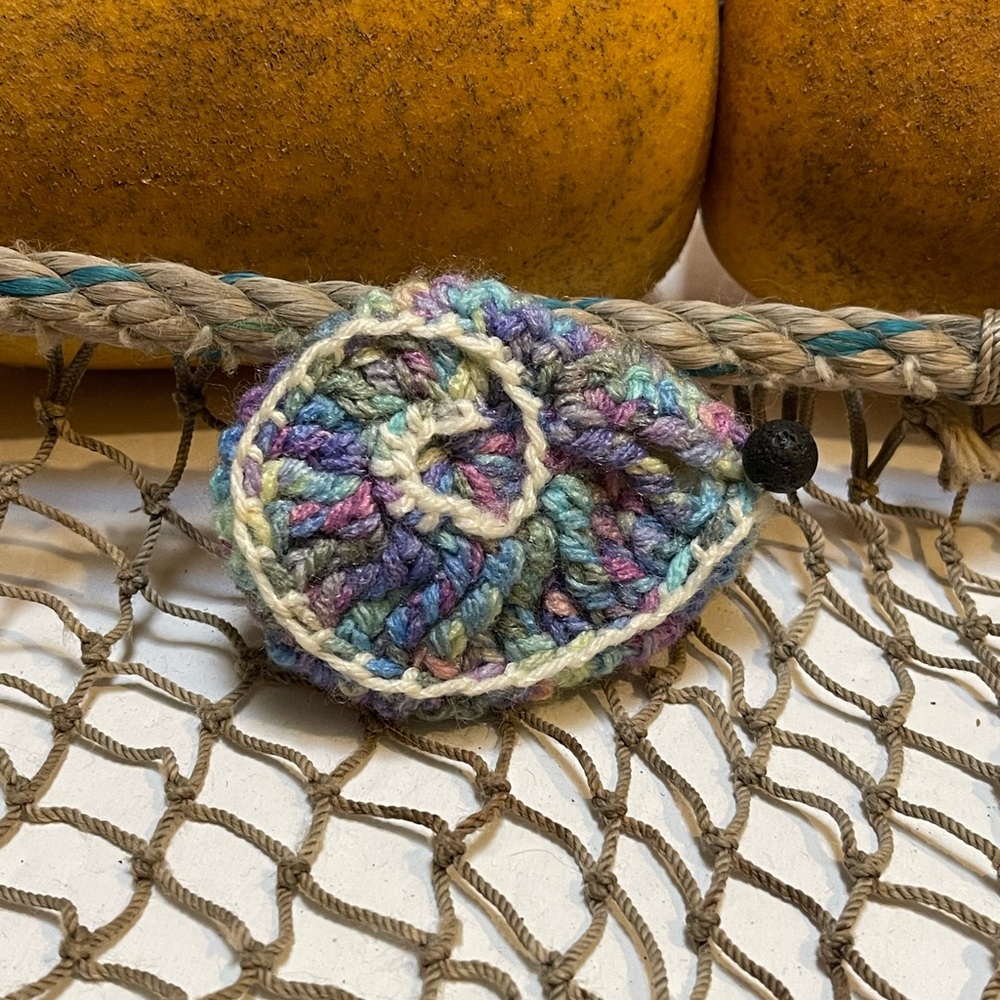 Crochet Nautilus Sea Shell Lava Bead Essential Oil Diffuser Ornament SK